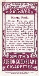 1997 Card Collectors Society 1911 F. & J. Smith's Famous Explorers (reprint) #8 Mungo Park Back