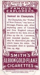 1997 Card Collectors Society 1911 F. & J. Smith's Famous Explorers (reprint) #18 Samuel de Champlain Back
