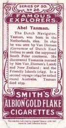 1997 Card Collectors Society 1911 F. & J. Smith's Famous Explorers (reprint) #26 Abel Tasman Back
