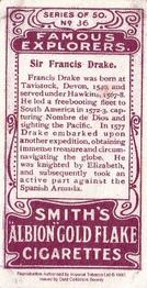1997 Card Collectors Society 1911 F. & J. Smith's Famous Explorers (reprint) #36 Sir Francis Drake Back