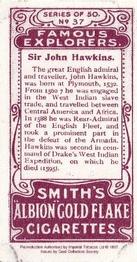 1997 Card Collectors Society 1911 F. & J. Smith's Famous Explorers (reprint) #37 Sir John Hawkins Back