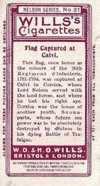 1996 Card Collectors 1905 Wills's Nelson Series (reprint) #31 Flag Captured at Calvi Back