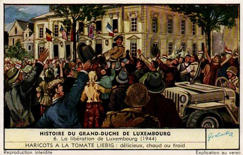 1952 Liebig Histoire du Grand-Duche de Luxembourg (History of Luxembourg) (French Text) (F1545, S1551) #6 La liberation de Luxembourg (1944) Front