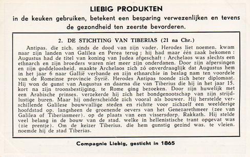 1951 Liebig Herodes Antipas (King Herod Antipas) (Dutch Text) (F1514, S1515) #2 De stichting van Tiberias (21 Na Chr.) Back
