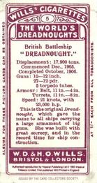 1993 Card Collectors Society 1910 Wills's The World's Dreadnoughts (reprint) #5 Dreadnought Back
