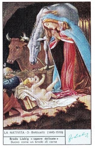 1971 Brooke Bond Liebig La nativita (The Nativity) (Italian Text) (F1845, S1852) #3 Botticelli Front