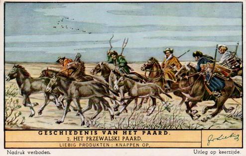 1950 Liebig Geschiedenis van het paard (The History of the horse) (Dutch Text) (F1494, S1507) #2 Het przewalski paard Front
