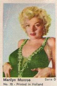 1960-69 Dutch Gum Serie D (Printed in Holland) #78 Marilyn Monroe Front