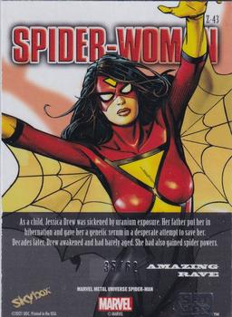 2021 SkyBox Metal Universe Marvel Spider-Man - Z-Force Amazing Rave #Z-43 Spider-Woman Back
