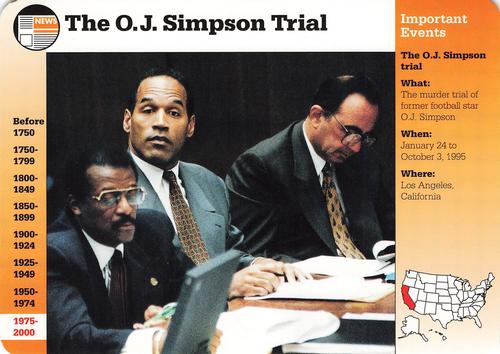 1996-97 Grolier Story of America Cards - Year in Review #A.5 The O.J. Simpson Trial Front