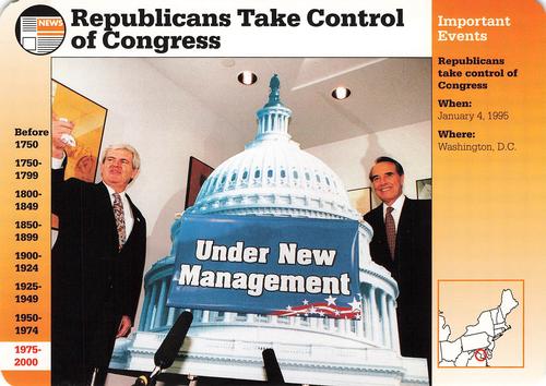 1996-97 Grolier Story of America Cards - Year in Review #A.6 Republicans Take Control of Congress Front