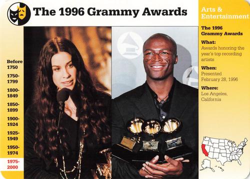 1996-97 Grolier Story of America Cards - Year in Review #A.18 The 1996 Grammy Awards Front