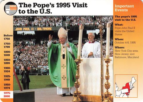 1996-97 Grolier Story of America Cards - Year in Review #B.8 The Pope's 1995 Visit to the U.S. Front