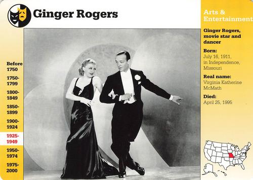 1996-97 Grolier Story of America Cards - Year in Review #C.16 Ginger Rogers Front