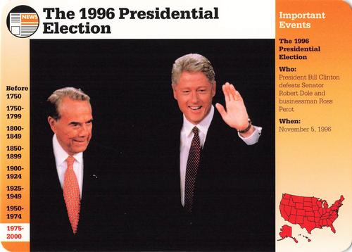 1996-97 Grolier Story of America Cards - Year in Review #D.7 The 1996 Presidential Election Front