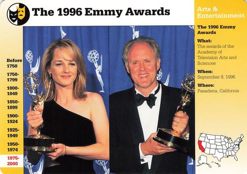 1996-97 Grolier Story of America Cards - Year in Review #E.14 The 1996 Emmy Awards Front