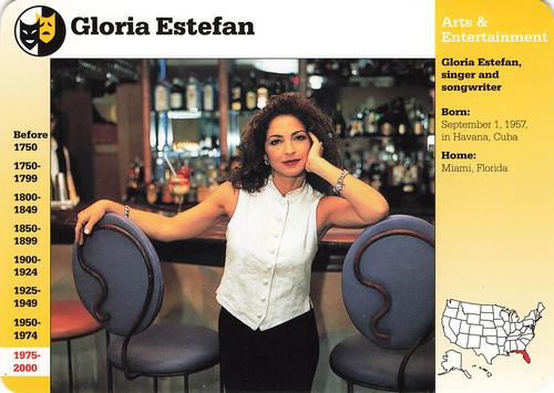1996-97 Grolier Story of America Cards - Year in Review #F.10 Gloria Estefan Front