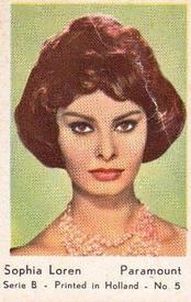 1960-69 Dutch Gum Serie B (Printed in Holland) #5 Sophia Loren Front