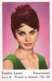 1960-69 Dutch Gum Serie B (Printed in Holland) #20 Sophia Loren Front