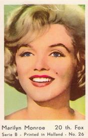 1960-69 Dutch Gum Serie B (Printed in Holland) #26 Marilyn Monroe Front