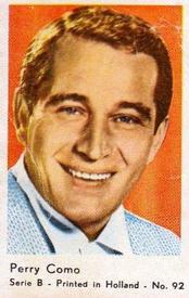 1960-69 Dutch Gum Serie B (Printed in Holland) #92 Perry Como Front