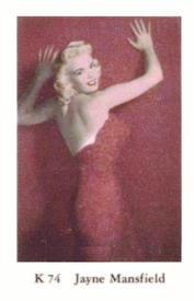 1950-59 Dutch Gum K Set #K74 Jayne Mansfield Front