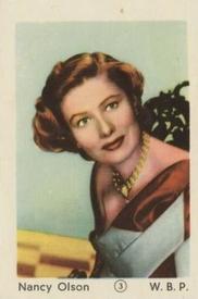 1952 Maple Leaf Gum Film Stars #3 Nancy Olson Front