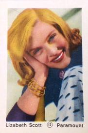 1952 Maple Leaf Gum Film Stars #12 Lizabeth Scott Front