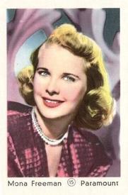 1952 Maple Leaf Gum Film Stars #15 Mona Freeman Front