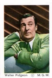 1952 Maple Leaf Gum Film Stars #17 Walter Pidgeon Front