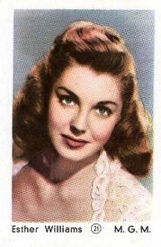 1952 Maple Leaf Gum Film Stars #21 Esther Williams Front