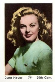 1952 Maple Leaf Gum Film Stars #23 June Haver Front