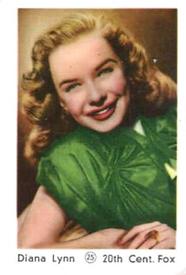 1952 Maple Leaf Gum Film Stars #25 Diana Lynn Front