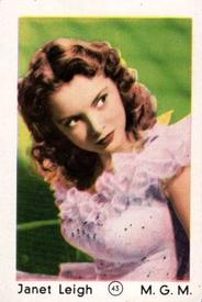 1952 Maple Leaf Gum Film Stars #43 Janet Leigh Front