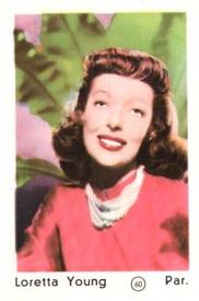 1952 Maple Leaf Gum Film Stars #60 Loretta Young Front