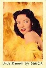 1952 Maple Leaf Gum Film Stars #62 Linda Darnell Front