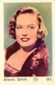 1952 Maple Leaf Gum Film Stars #64 Alexis Smith Front