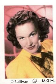 1952 Maple Leaf Gum Film Stars #65 Maureen O'Sullivan Front