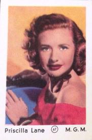 1952 Maple Leaf Gum Film Stars #67 Priscilla Lane Front