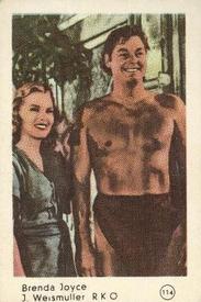 1952 Maple Leaf Gum Film Stars #114 Brenda Joyce / Johnny Weissmuller Front