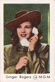 1952 Maple Leaf Gum Film Stars #138 Ginger Rogers Front