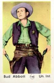 1952 Maple Leaf Gum Film Stars #146 Bud Abbott Front