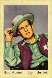 1952 Maple Leaf Gum Film Stars #157 Bud Abbott Front