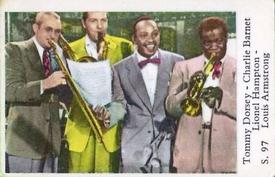 1957 Dutch Gum S Set #S97 Tommy Dorsey / Charlie Barnet / Lionel Hampton / Louis Armstrong Front