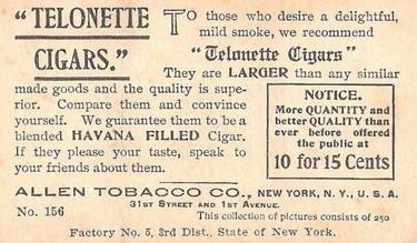 1903 Telonette Views and Art Studies (Type 1) (T116) #156 General Grant Statue Back