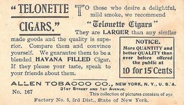 1903 Telonette Views and Art Studies (Type 1) (T116) #167 Betsy Ross House Back