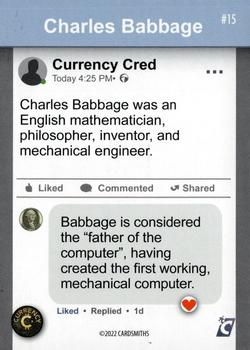 2022 Cardsmiths Currency Series 1 #15 Charles Babbage Back
