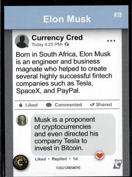 2022 Cardsmiths Currency Series 1 #28 Elon Musk Back