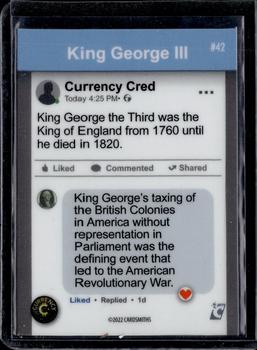 2022 Cardsmiths Currency Series 1 - Gemstone Refractors Holofoil #42 King George III Back