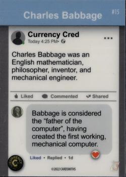2022 Cardsmiths Currency Series 1 - Gemstone Refractors Crystal Sparkle #15 Charles Babbage Back